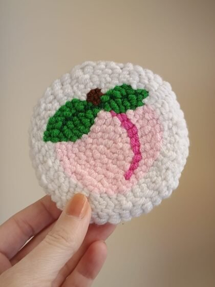 Peach Mug Rug by misty lea