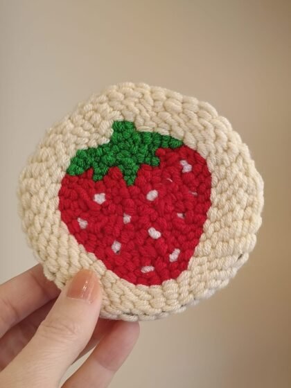 Strawberry Mug Rug by misty lea