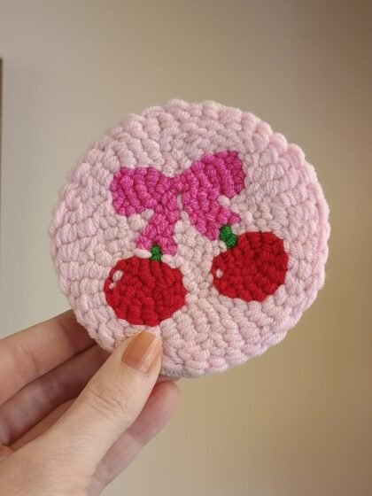 Cherries Mug Rug by misty lea